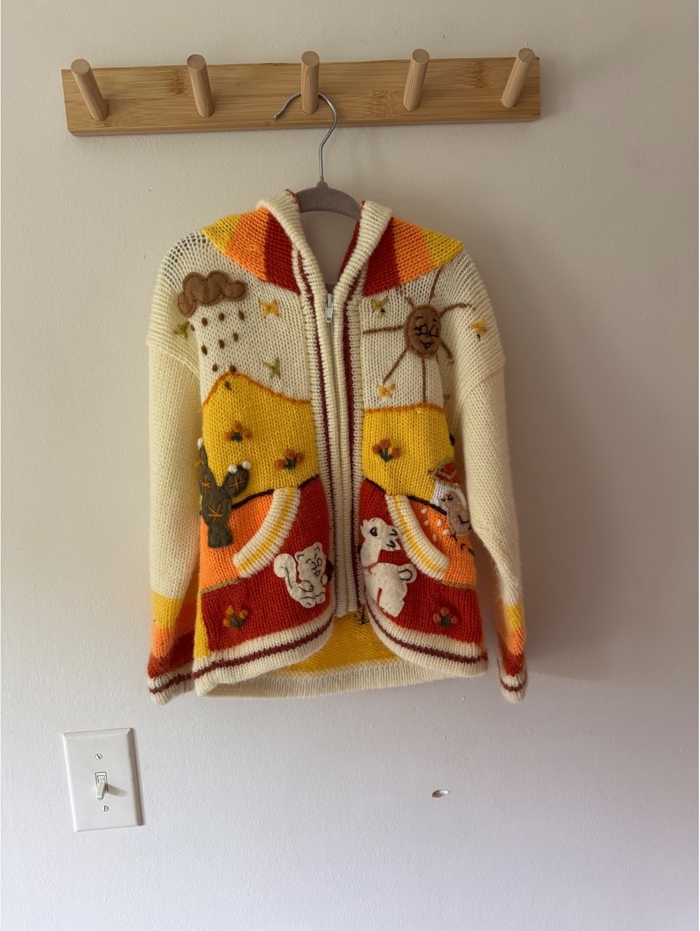 Peruvian Kids Hoodie Sweater | Handmade Embroidered Toddler Cardigan